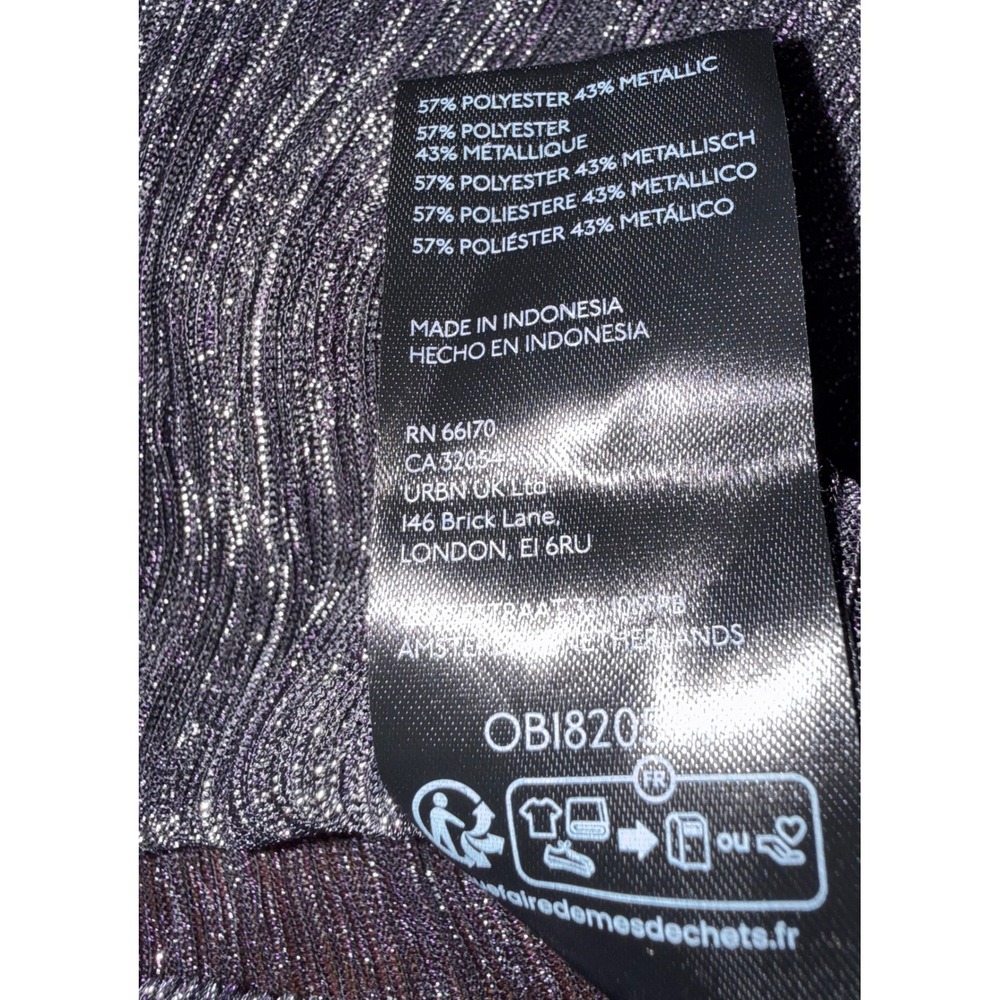Pilcro Button Down Shirt Womens XS Purple Metallic Shimmer Glam Long Sleeve Top - Picture 8 of 8